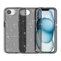 iPhone 16e Stylish Glitter Series Hybrid Cover - Sort