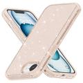 iPhone 16e Stylish Glitter Series Hybrid Cover - Guld