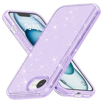 iPhone 16e Stylish Glitter Series Hybrid Cover - Lilla