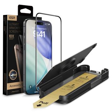 iPhone 17/16 Pro ESR UltraFit Armorite Pro Skærmbeskyttelse Hærdet Glas - 9H, 0.3mm - sort kant