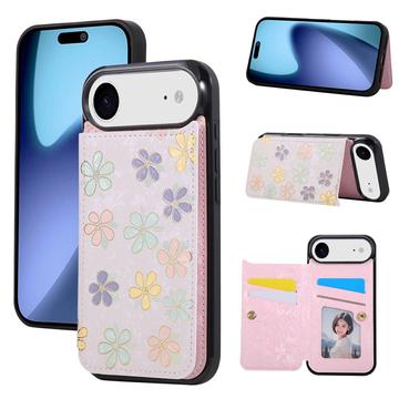 iPhone Air Cover med blomsterprint og RFID-kortholder