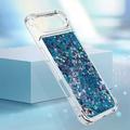 iPhone Air Glitter Quicksand TPU Cover - Blå hjerter