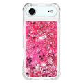 iPhone Air Glitter Quicksand TPU Cover - Lyserøde hjerter