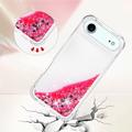 iPhone Air Glitter Quicksand TPU Cover - Lyserøde hjerter