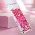 iPhone Air Glitter Quicksand TPU Cover - Lyserøde hjerter