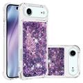 iPhone Air Glitter Quicksand TPU Cover - Lilla hjerter