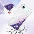 iPhone Air Glitter Quicksand TPU Cover - Lilla hjerter
