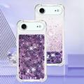 iPhone Air Glitter Quicksand TPU Cover - Lilla hjerter