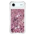 iPhone Air Glitter Quicksand TPU Cover - rosaguldfarvede hjerter
