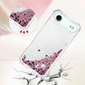 iPhone Air Glitter Quicksand TPU Cover - rosaguldfarvede hjerter