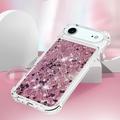 iPhone Air Glitter Quicksand TPU Cover - rosaguldfarvede hjerter