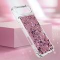 iPhone Air Glitter Quicksand TPU Cover - rosaguldfarvede hjerter