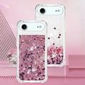 iPhone Air Glitter Quicksand TPU Cover - rosaguldfarvede hjerter