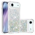 iPhone Air Glitter Quicksand TPU Cover - Sølvhjerter