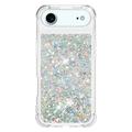 iPhone Air Glitter Quicksand TPU Cover - Sølvhjerter