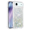 iPhone Air Glitter Quicksand TPU Cover - Sølvhjerter