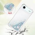 iPhone Air Glitter Quicksand TPU Cover - Sølvhjerter