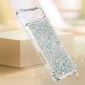 iPhone Air Glitter Quicksand TPU Cover - Sølvhjerter