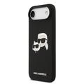 iPhone Air Karl Lagerfeld Double Heads MagSafe cover i flydende silikone - sort