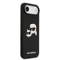 iPhone Air Karl Lagerfeld Double Heads MagSafe cover i flydende silikone - sort