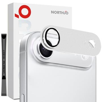 iPhone Air Northjo Fuld beskyttelse af kameralinsebeskytter i mat metal og hærdet glas - Sølv