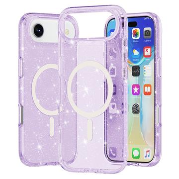 iPhone Air Stylish Glitter Series Hybrid Cover - MagSafe kompatibel - Lilla