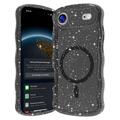 iPhone Air Wave-Edge Laser Glitter MagSafe Cover - Gennemsigtig sort