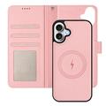 iPhone 17 aftageligt pungetui med MagSafe, RFID-beskyttelse og håndrem - Mynte / Pink