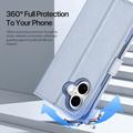 iPhone 17 Dux Ducis Lawa Pung læderetui m. magnetisk cover - babyblå