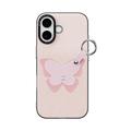 iPhone 17 Dux Ducis Luvy cover med fingerring/håndrem - lyserød / sommerfugl
