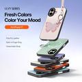 iPhone 17 Dux Ducis Luvy cover med fingerring/håndrem - lyserød / sommerfugl