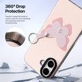 iPhone 17 Dux Ducis Luvy cover med fingerring/håndrem - lyserød / sommerfugl