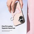 iPhone 17 Dux Ducis Luvy cover med fingerring/håndrem - lyserød / sommerfugl