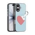 iPhone 17 Dux Ducis Luvy cover med fingerring/håndrem - himmelblå / hjerte