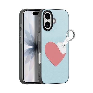 iPhone 17 Dux Ducis Luvy cover med fingerring/håndrem - himmelblå / hjerte