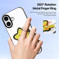 iPhone 17 Dux Ducis Luvy cover med fingerring/håndrem - hvid / stjerne