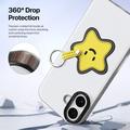 iPhone 17 Dux Ducis Luvy cover med fingerring/håndrem - hvid / stjerne