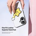 iPhone 17 Dux Ducis Luvy cover med fingerring/håndrem - hvid / stjerne