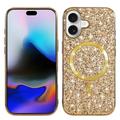 iPhone 17 Galvaniseret glitter cover - MagSafe-kompatibel - Guld