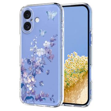 iPhone 17 TPU-cover med blomstermønster - Lilla
