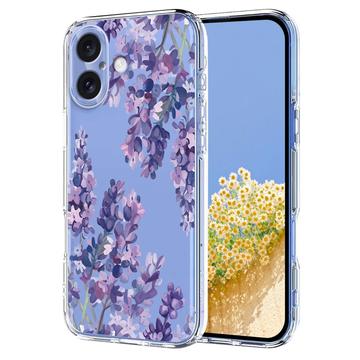 iPhone 17 TPU-cover med blomstermønster - Blåregn