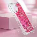 iPhone 17 Glitter Quicksand TPU Cover - Lyserøde hjerter