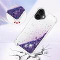 iPhone 17 Glitter Quicksand TPU Cover - Lilla hjerter