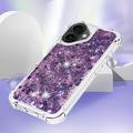 iPhone 17 Glitter Quicksand TPU Cover - Lilla hjerter