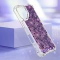 iPhone 17 Glitter Quicksand TPU Cover - Lilla hjerter