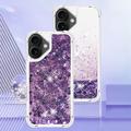 iPhone 17 Glitter Quicksand TPU Cover - Lilla hjerter