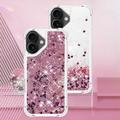 iPhone 17 Glitter Quicksand TPU Cover - Rosaguld hjerter