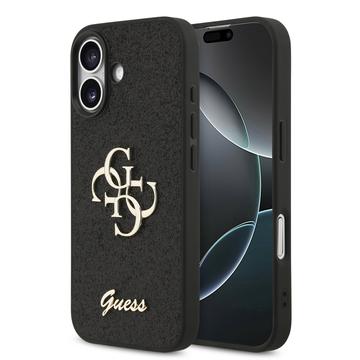 iPhone 17 Guess Fixed Glitter 4G Metal Logo Cover - Sort