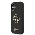 iPhone 17 Guess Fixed Glitter 4G Metal Logo Cover - Sort