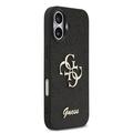 iPhone 17 Guess Fixed Glitter 4G Metal Logo Cover - Sort